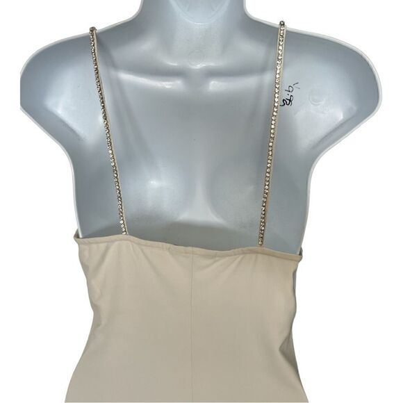 ZARA Oyster White Sparkly Strip Long Slip Dress Size S. - Picture 7 of 11